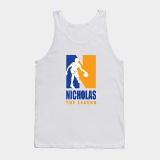 Nicholas Custom Player Basketball Your Name The Legend Tank Top